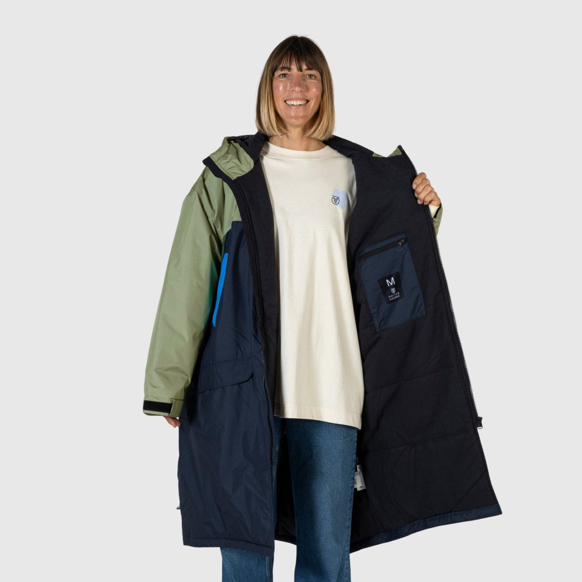 VOITED 3rd Edition Outdoor Changing Robe & Drycoat for Surfing, Camping, Vanlife & Wild Swimming - Ocean Navy/Olive Changewear VOITED 