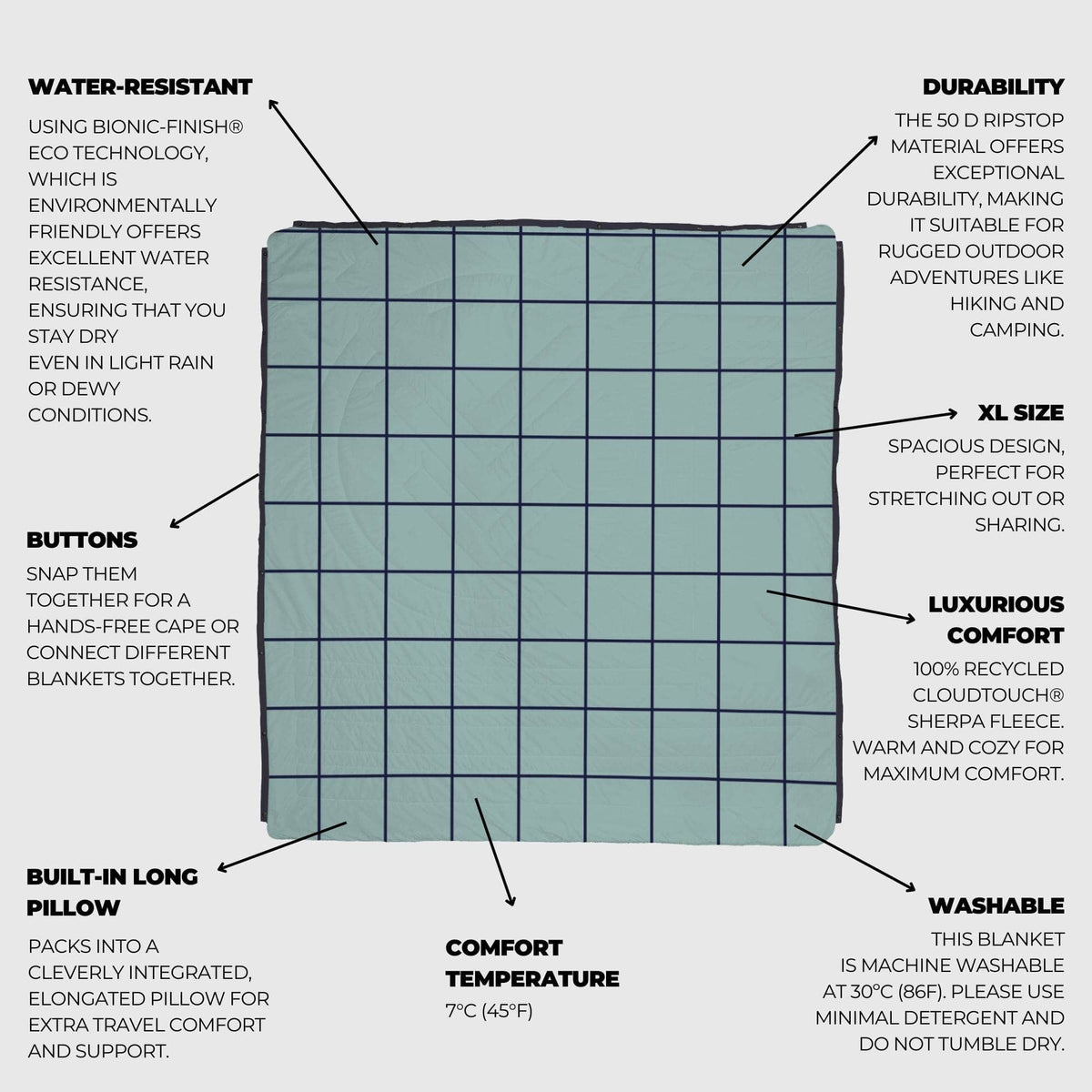 VOITED Queen CloudTouch® Indoor/Outdoor Camping Blanket - Pool Blankets VOITED 