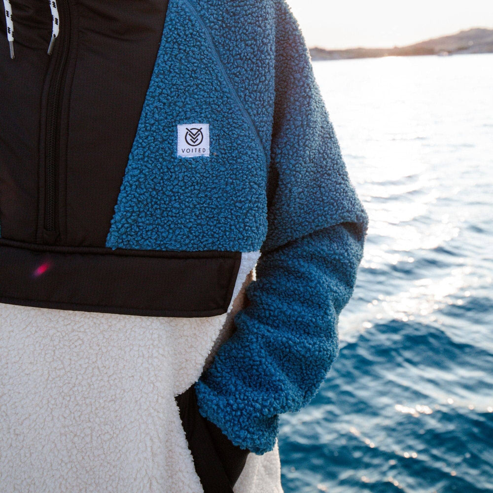 VOITED Sherpa Fleece Hoodie - Blue Steel Apparel VOITED 