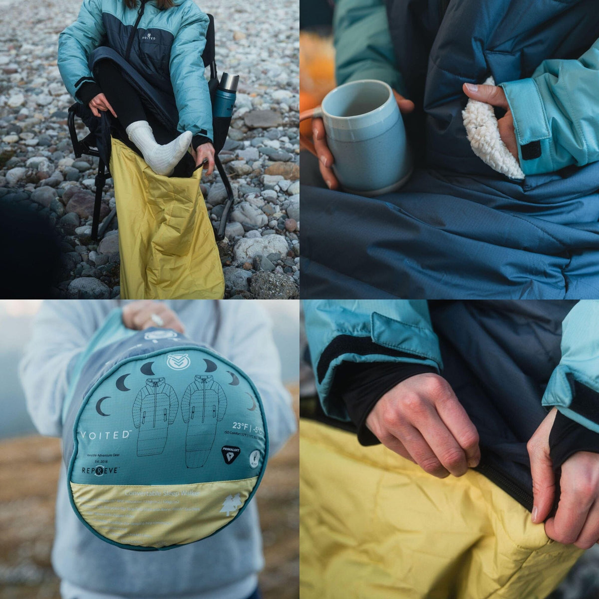 VOITED Premium Slumber Jacket for Camping, Vanlife & Indoor - Navy / Black / Navy Blankets VOITED 