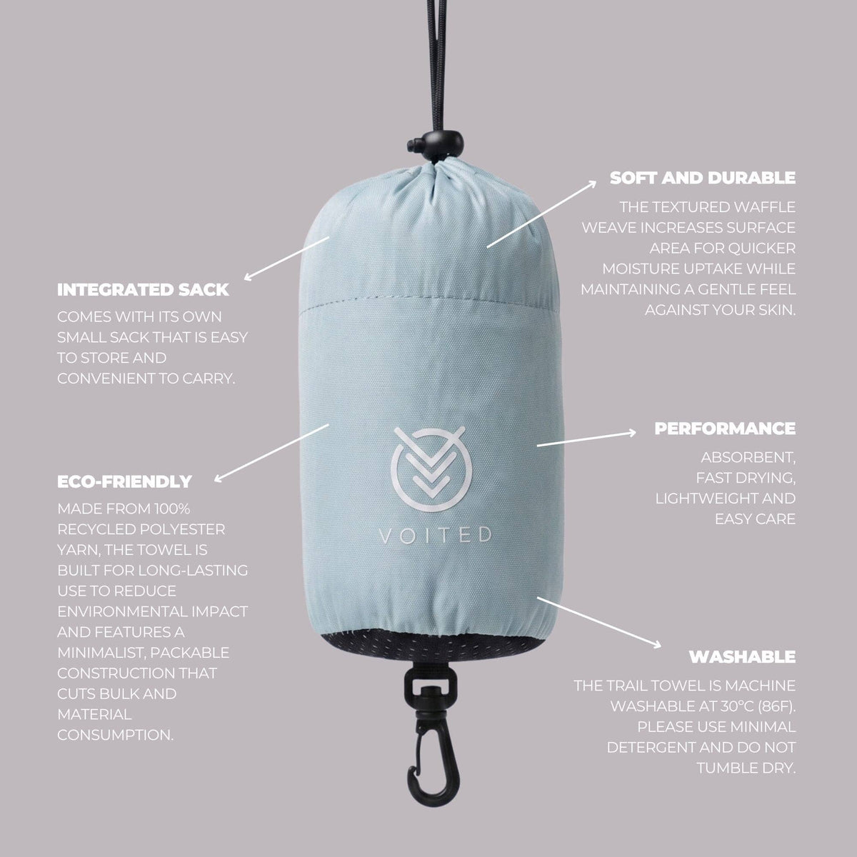 VOITED Trail Towel - Eucalyptus Accessories VOITED 