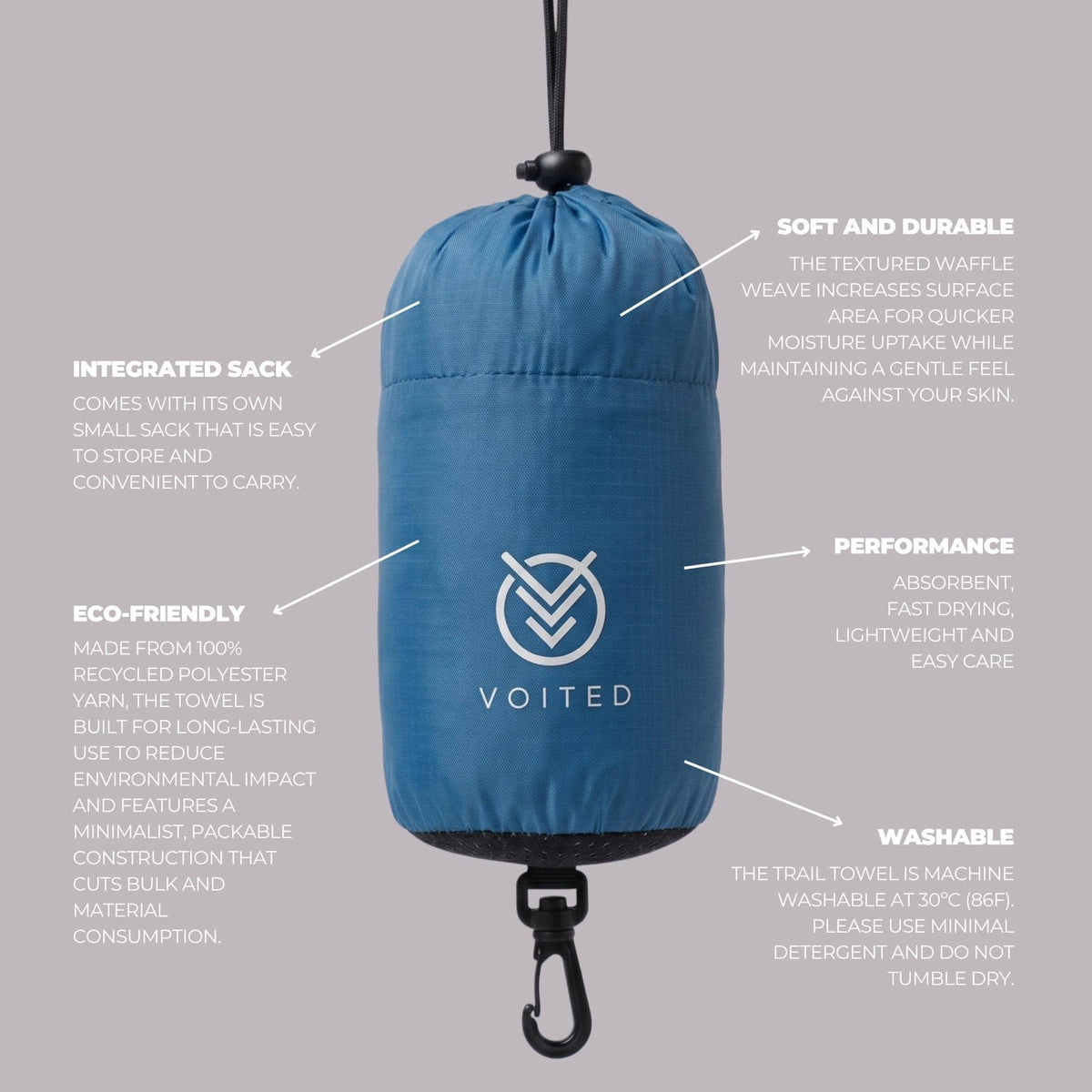 VOITED Trail Towel - Waterfall Accessories VOITED 