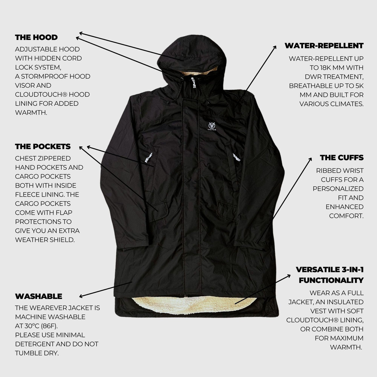 VOITED 3-in-1 Wearever Jacket Jacket VOITED 
